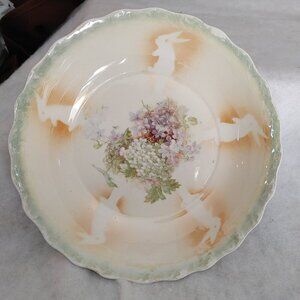 Beautiful Blossom Dish with Stenciled Rabbits